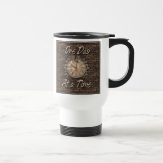 Taza De Viaje Cita De Un Día A La Vez El Lema Del Antiguo Reloj