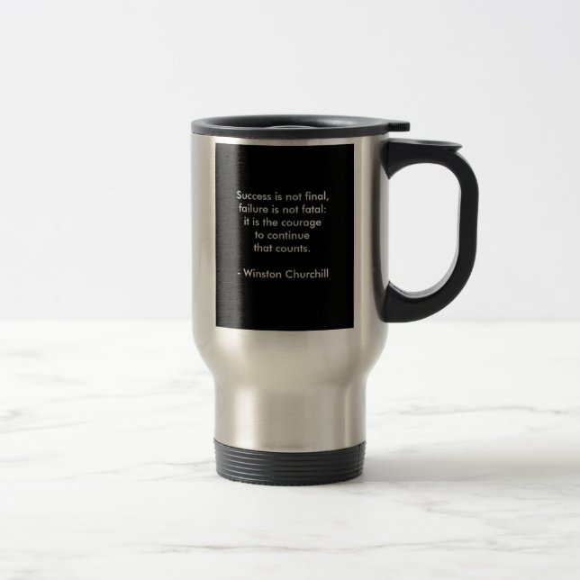 Taza De Viaje Cita de Winston Churchill; éxito (Derecha)