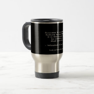 Taza De Viaje Cita de Winston Churchill; Éxito
