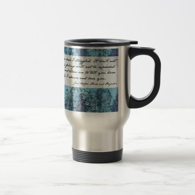 Taza De Viaje Cita del orgullo y del perjuicio (Derecha)
