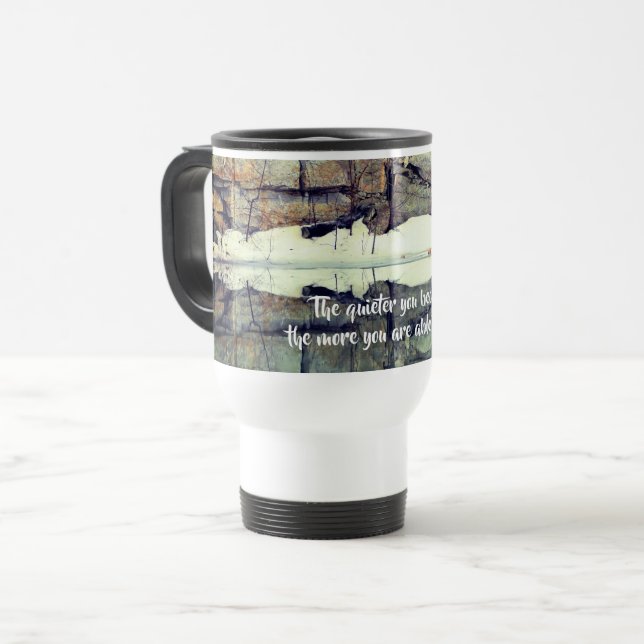 Taza De Viaje Cita Inspiradora silenciosa de rumi (Anverso izquierdo)