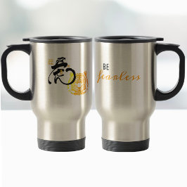 Taza De Viaje Cita Inspiradora sobre arte tigre sin miedo de Gua