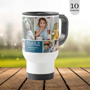 Taza De Viaje Cita personalizada de familia de 10 Collages de fo