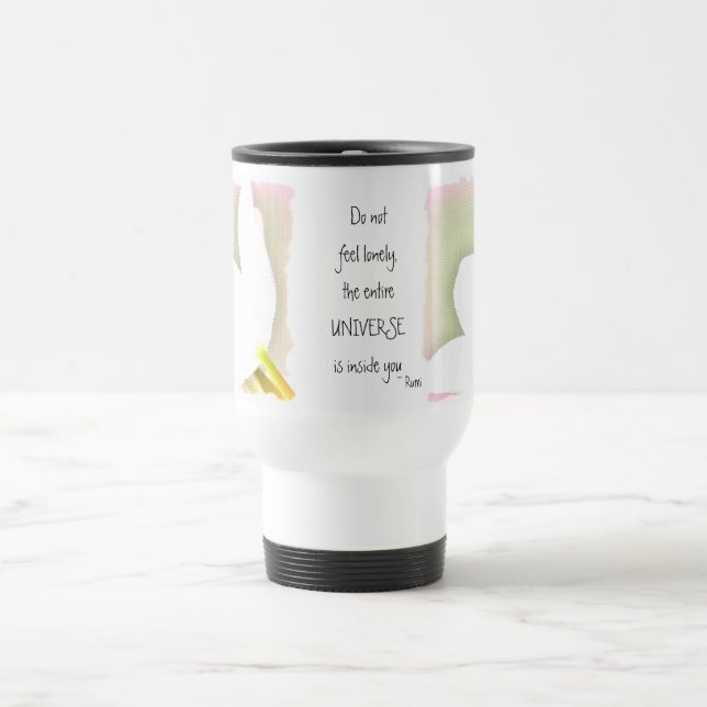 Taza De Viaje Cita punteada de Rumi del tulipán (Centro)