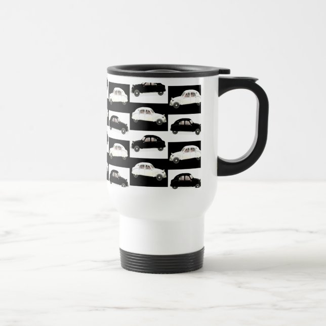 Taza De Viaje Citroide blanco negro 2CV (Derecha)