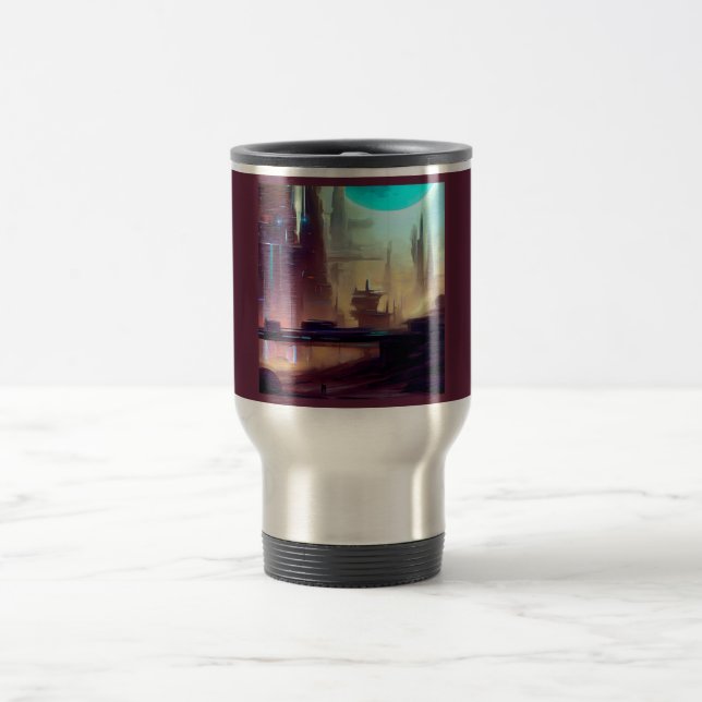 Taza De Viaje Ciudad de SF en un planeta extraño 3 (Centro)