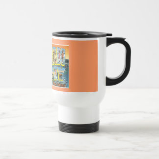 Taza De Viaje Ciudad NJ del océano de la postal del vintage