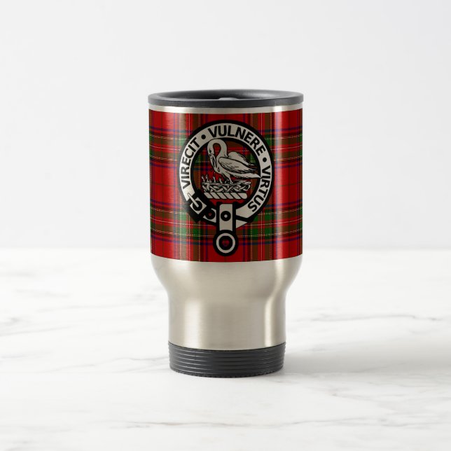 Taza De Viaje Clan escocés Stuart Tartán y Escudo (Centro)