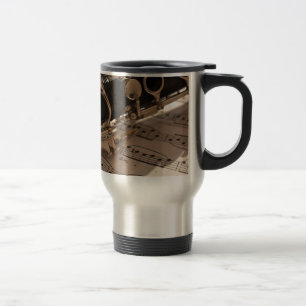 Taza De Viaje Clarinet y hojas de música