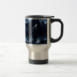 Taza De Viaje Claro de luna abstracto de los caballos del ángel