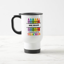 Taza De Viaje Clases coloridas de un profesor de guardería perso