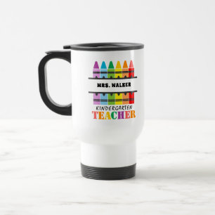 Taza De Viaje Clases coloridas de un profesor de guardería perso