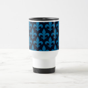 Taza De Viaje Clásico de patrón de flor de lis de Francia