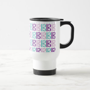 Taza De Viaje Clef de alto - púrpura y trullo