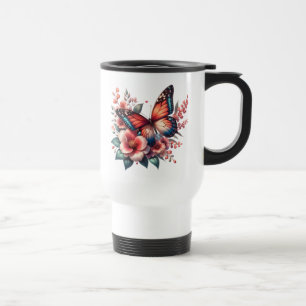 Taza De Viaje Clip de sublimación de primavera mariposa-96284
