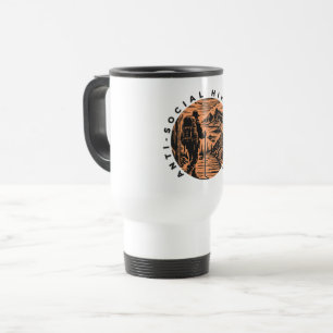 Taza De Viaje Club de Senderismo Antisocial Gráfico