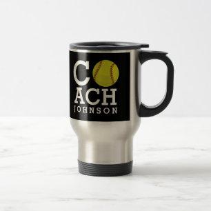 Taza De Viaje Coche conocido de encargo del softball