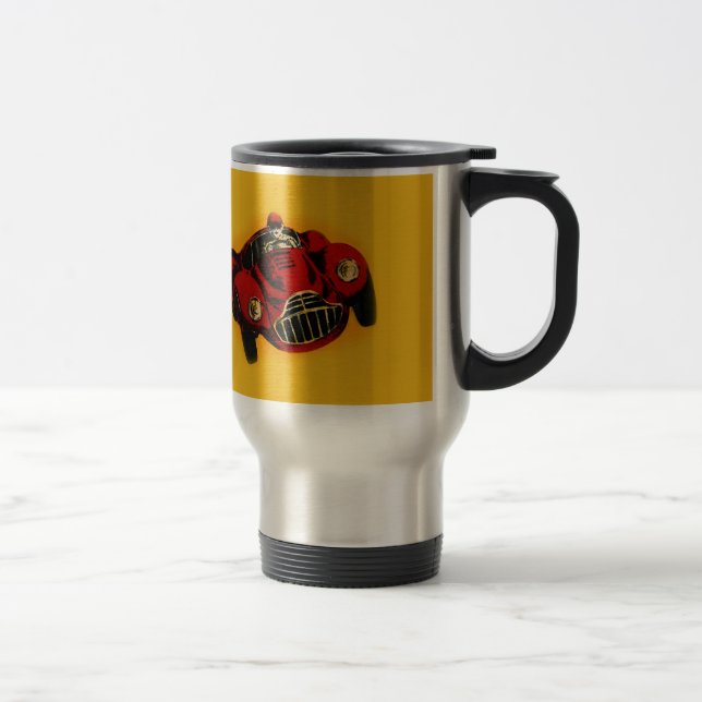 Taza De Viaje Coche de Carreras automática amarillo rojo antiguo (Derecha)