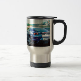 Taza De Viaje Coche de carreras azul