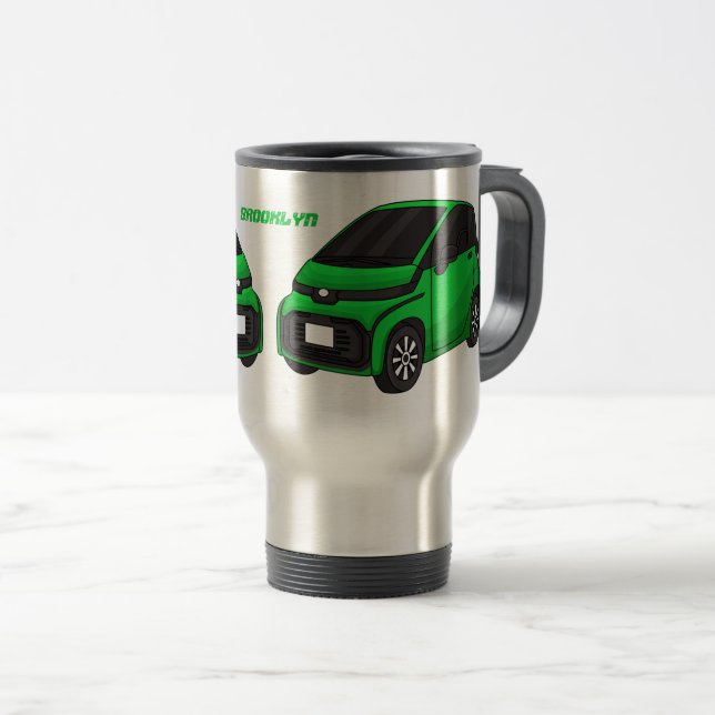 Taza De Viaje Coche pequeño verde de tamaño micro (Anverso derecho)