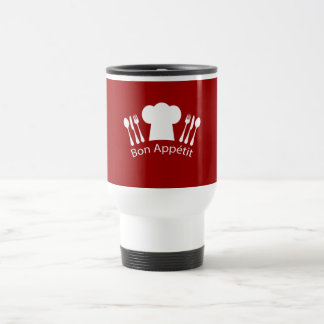 Taza De Viaje Cocineros franceses gorra y cubiertos del