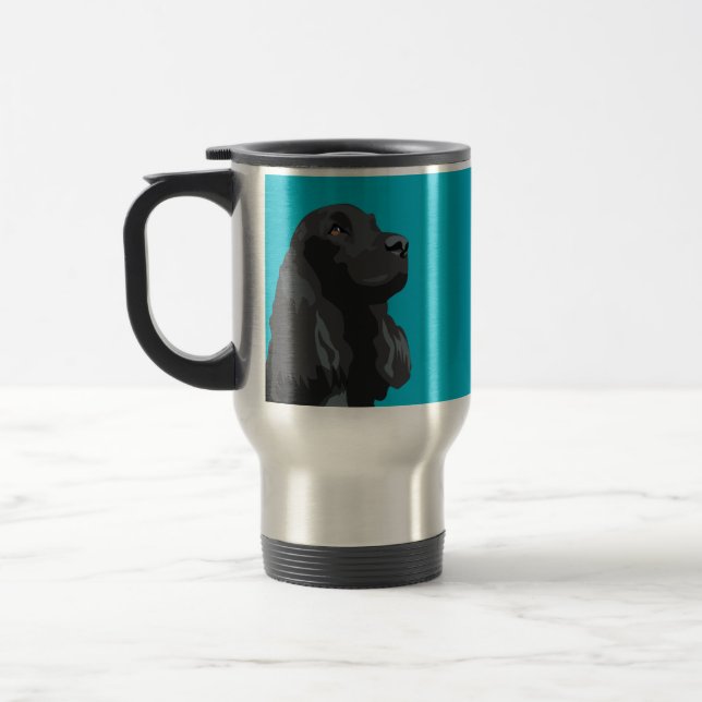 Taza De Viaje Cocker Spaniel - Negro - Plantillas de raza básica (Izquierda)
