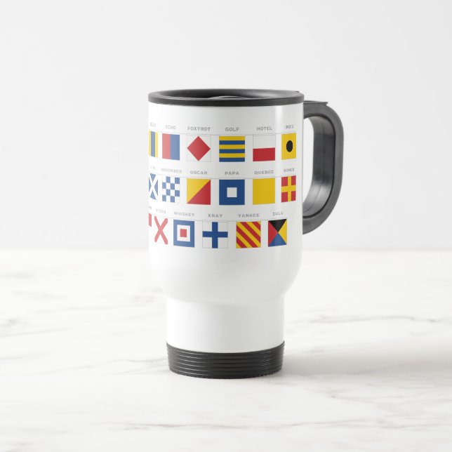 Taza De Viaje Código internacional del alfabeto de las señales (Anverso derecho)