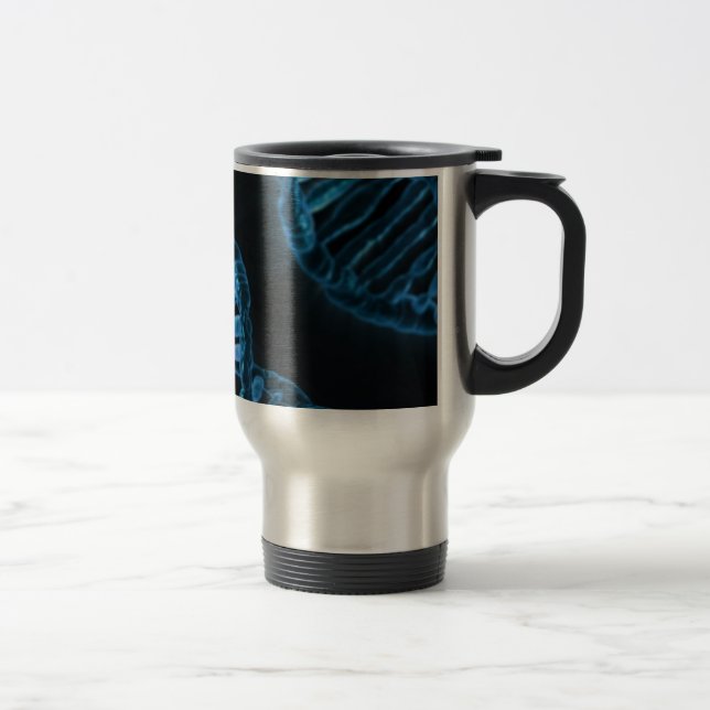 Taza De Viaje Código microscópico de la doble hélice de la DNA (Derecha)