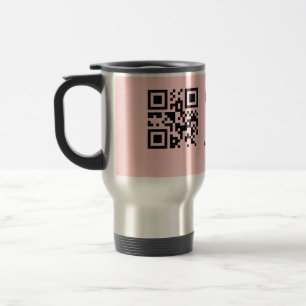 Taza De Viaje Código QR de baby shower rosa simple agregar nombr