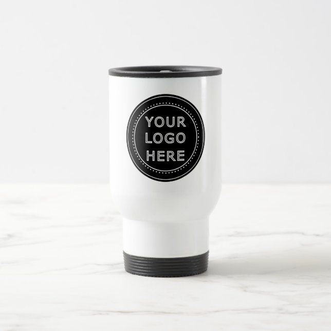 Taza De Viaje Código QR negro elegante y elegante (Centro)