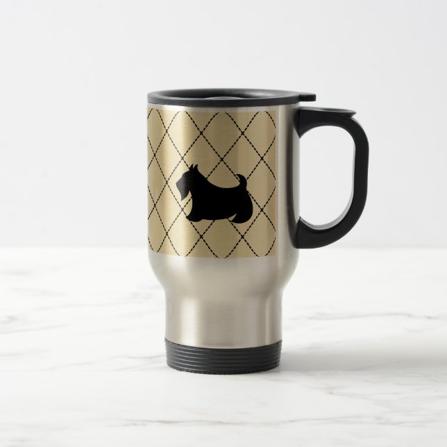 Taza De Viaje Coffee de viaje de perro escocés de gran tamaño (Derecha)
