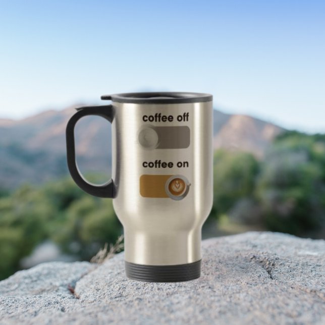 Taza De Viaje Coffee Off Coffee On (Enjoy sipping your coffee while you are on mode on with this travel/commute tumbler.)