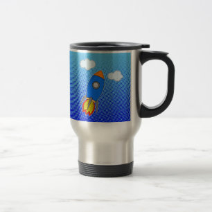 Taza De Viaje Cohetes personalizado En Cielo Azul