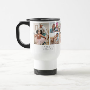 Taza De Viaje Colage de Fotos de Familia con Nombre Personalizad