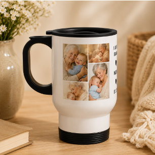 Taza De Viaje Colage de fotos personalizado de la abuela   Día d
