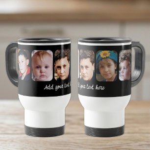 Taza De Viaje Colaje de 5 fotos agregar texto negro