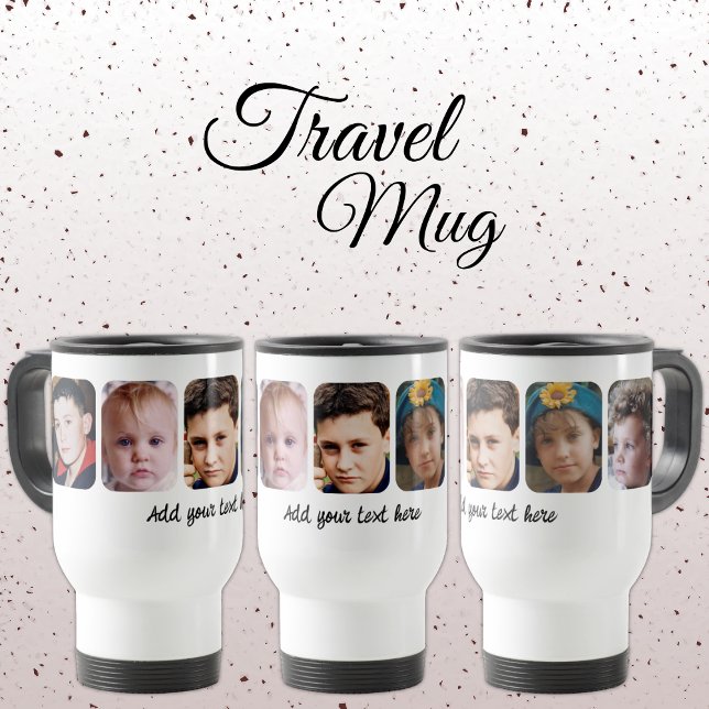 Taza De Viaje colaje de 5 fotos con texto blanco (Subido por el creador)