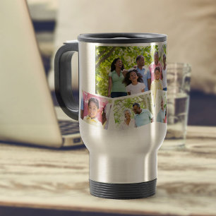Taza De Viaje Colaje de Fotos Familiares Agrega tus Propias Foto