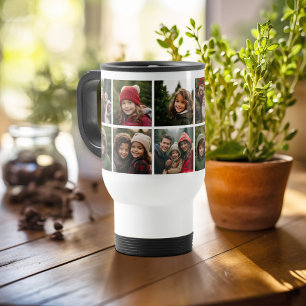 Taza De Viaje Colaje de fotos personalizadas con fotos cuadradas