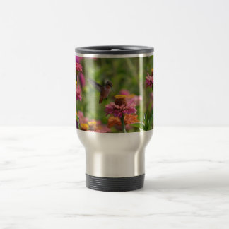 Taza De Viaje Colibrí con Zinnias