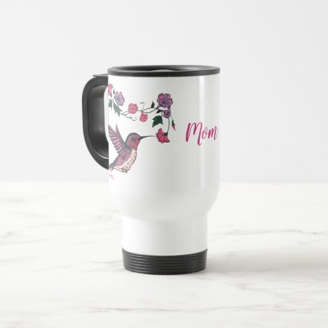 Taza De Viaje Colibrí y flores (Anverso izquierdo)