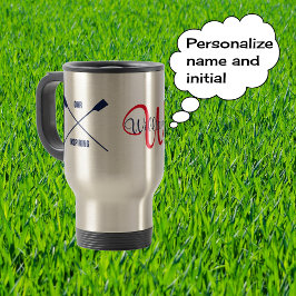 Taza De Viaje Colirio de monograma y nombre cruzado