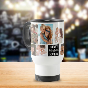 Taza De Viaje Collage 10 Photos Best Mama Ever