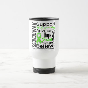 Taza De Viaje Collage - conciencia de la salud mental