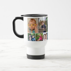 Taza De Viaje Collage de 10 fotos personalizado Mejor Mamá del M