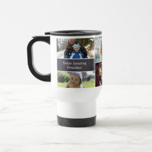 Taza De Viaje Collage de fotos de abuelo personalizado