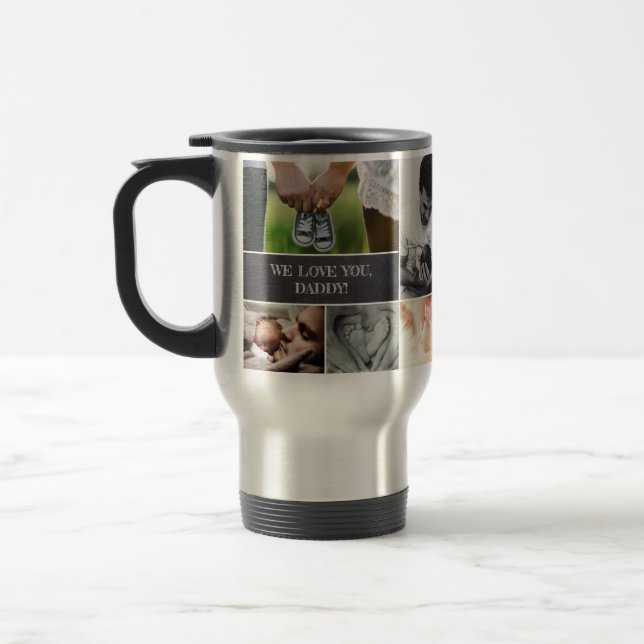 Taza De Viaje collage de fotos de personalizados que te queremos (Izquierda)