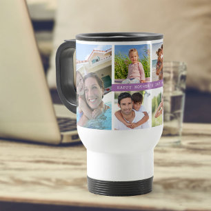 Taza De Viaje Collage de fotos del Día de la Madre 6 fotos y a