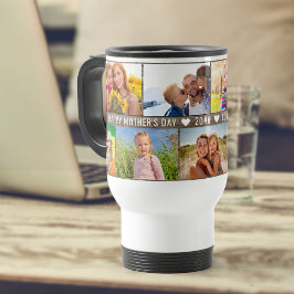 Taza De Viaje Collage de fotos del Día de la Madre 9 fotos y tex