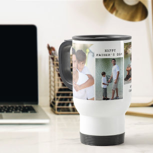 Taza De Viaje Collage de fotos del Día del Padre 4 Foto vertical